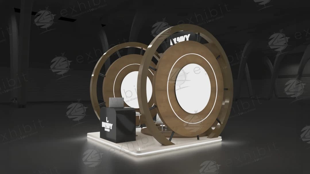Ecliptic Wood Curved Semi-Island 3x3 Booth