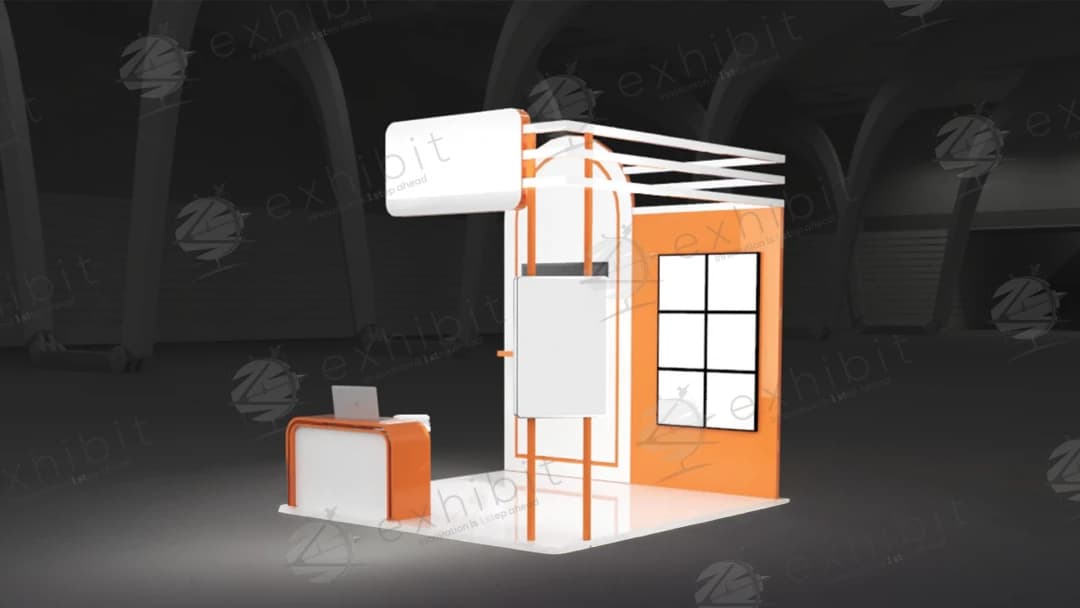 Amber Arch Curved Semi-Island 3x3 Booth