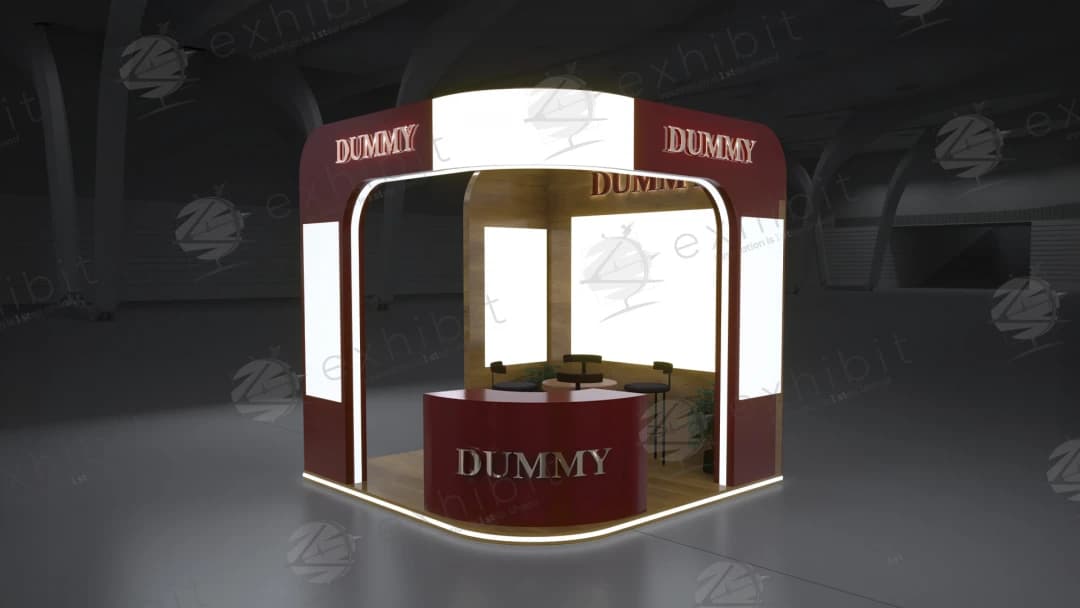 Mahogany Alcove Straight Semi-Island 3x3 Booth
