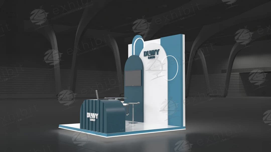 Slate Arch Curved Semi-Island 3x3 Booth
