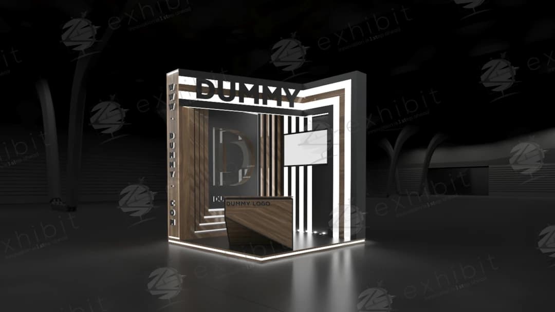 Lignum Atrium Straight Semi-Island 3x3 Booth