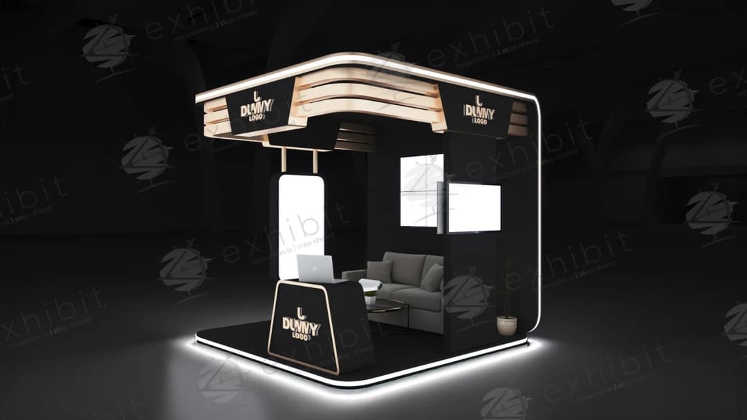 Zenith Lounge Straight Semi-Island 3x3 Booth