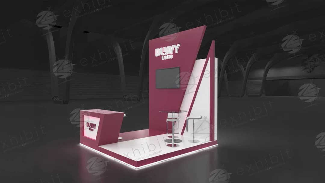 Crimson Vertex Straight Semi-Island 3x3 Booth
